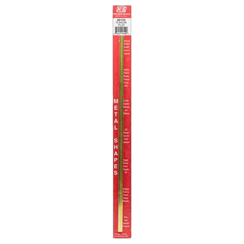 K&S 1/4 in. W X 12 in. L Square Brass Tube
