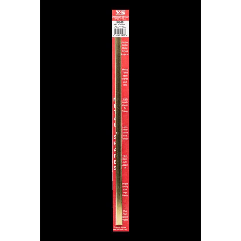 K&S 3/8 in. W X 12 in. L Rectangular Brass Tube