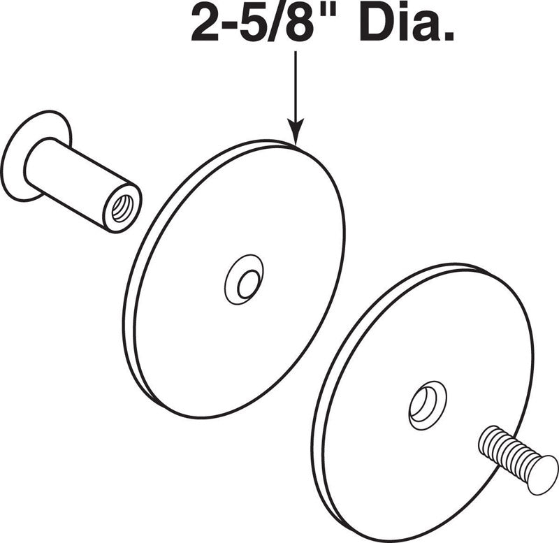 Prime-Line 2-5/8 in. D Gray Steel Hole Filler Plate