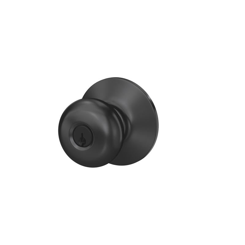 Schlage F-Series Plymouth Matte Black Entry Knobs Right or Left Handed