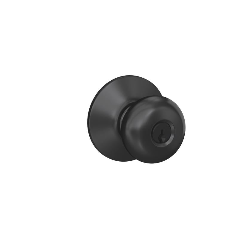 Schlage F-Series Plymouth Matte Black Entry Knobs Right or Left Handed
