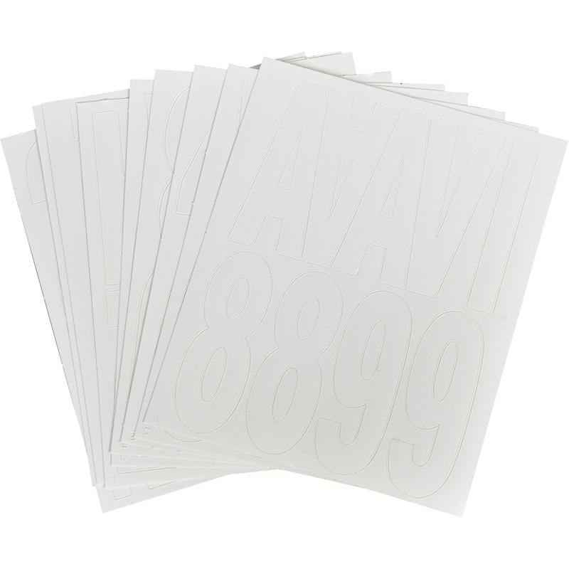 HILLMAN 3 in. Reflective White Vinyl Self-Adhesive Letter and Number Set 0-9, A-Z