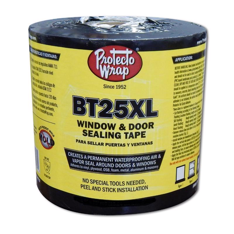 Protecto Wrap BT25XL 4 in. W X 75 ft. L Tape Door/Window Flashing Black/White