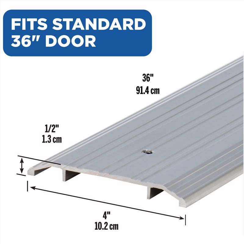 M-D Building Products 0.5 in. H X 4 in. W X 36 in. L Aluminum Flat Top Threshold Silver