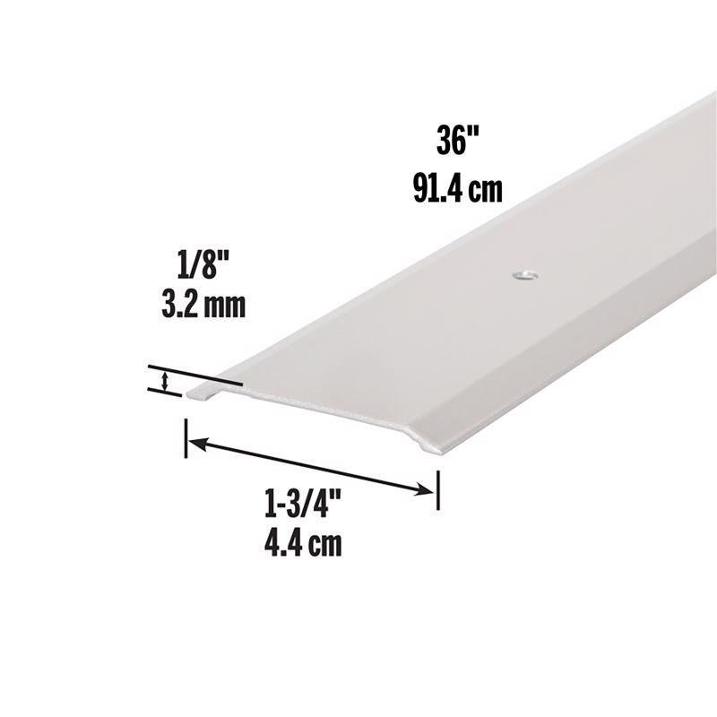 M-D Building Products 0.125 in. H X 1.75 in. W X 36 in. L Aluminum Flat Top Saddle Threshold Silver