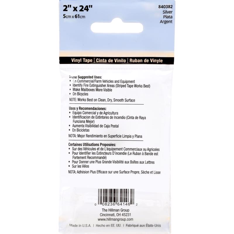 HILLMAN 2 in. W X 24 in. L Silver Reflective Safety Tape
