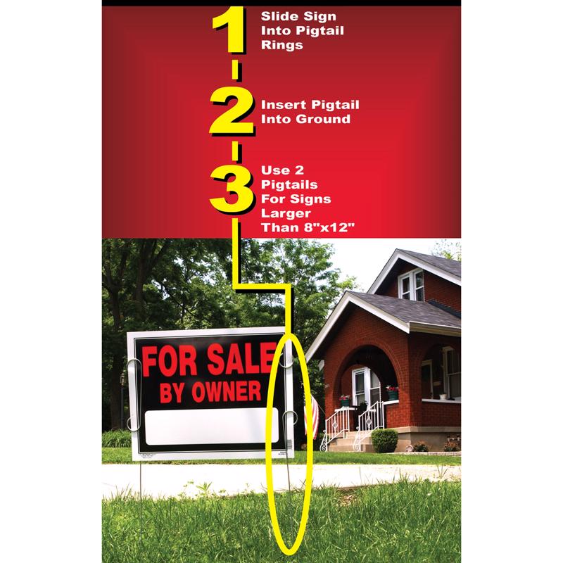 HILLMAN English Pigtail Sign Stake 28 in. H X 1.75 in. W