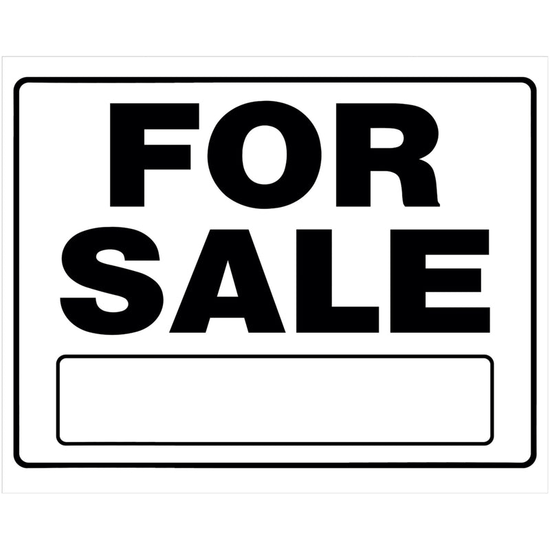 HILLMAN English White For Sale Sign 20 in. H X 24 in. W