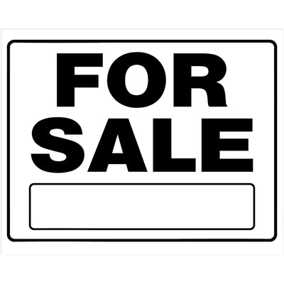HILLMAN English White For Sale Sign 20 in. H X 24 in. W