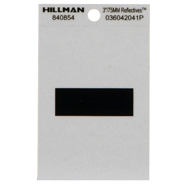 HILLMAN 3 in. Reflective Black Vinyl Self-Adhesive Special Character Hyphen