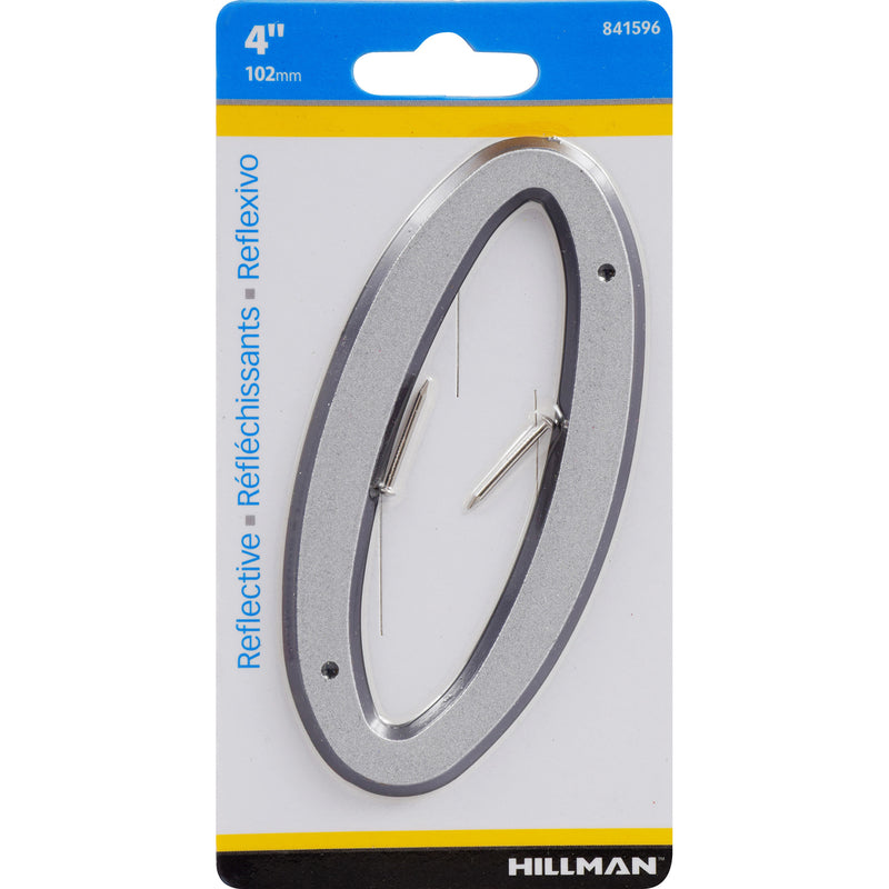 HILLMAN 4 in. Reflective Silver Plastic Nail-On Number 0