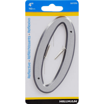 HILLMAN 4 in. Reflective Silver Plastic Nail-On Number 0