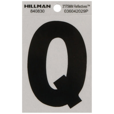 HILLMAN 3 in. Black Polyester Film Self-Adhesive Letter Q