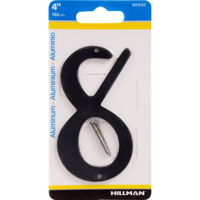 HILLMAN 4 in. Black Aluminum Nail-On Number 8