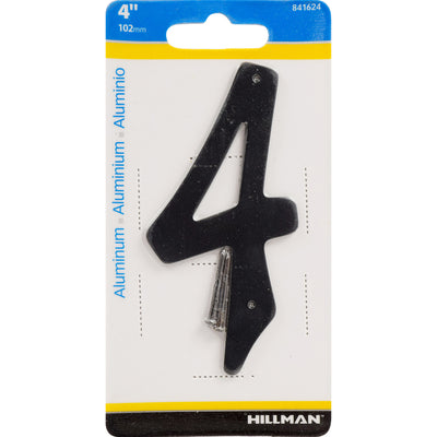 HILLMAN 4 in. Black Aluminum Nail-On Number 4