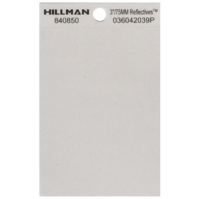 HILLMAN 3 in. Reflective Black/Silver Vinyl Self-Adhesive Special Character Blank