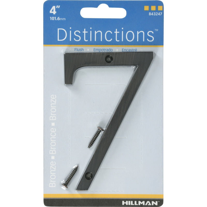 HILLMAN Distinctions 4 in. Bronze Zinc Die-Cast Screw-On Number 7