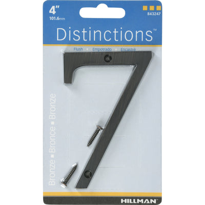 HILLMAN Distinctions 4 in. Bronze Zinc Die-Cast Screw-On Number 7