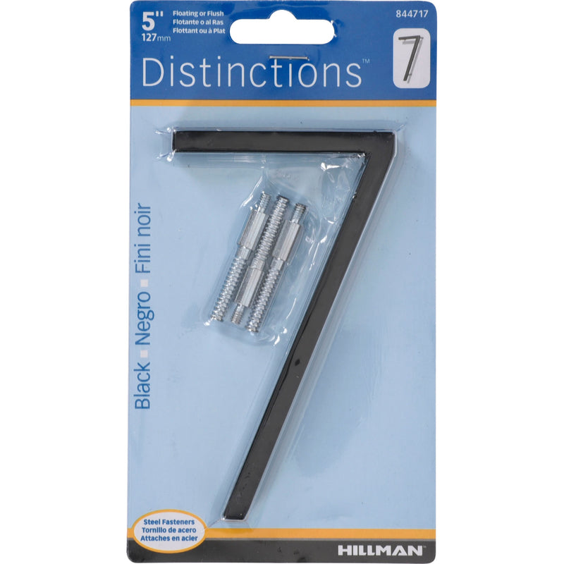 HILLMAN Distinctions 5 in. Black Steel Screw-On Number 7