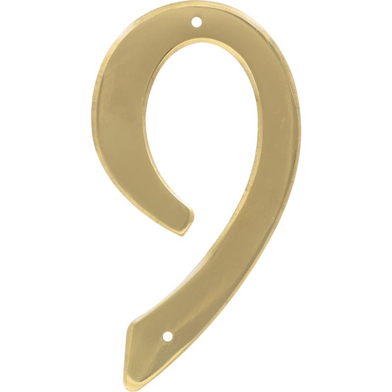 HILLMAN 4 in. Gold Brass Nail-On Number 9