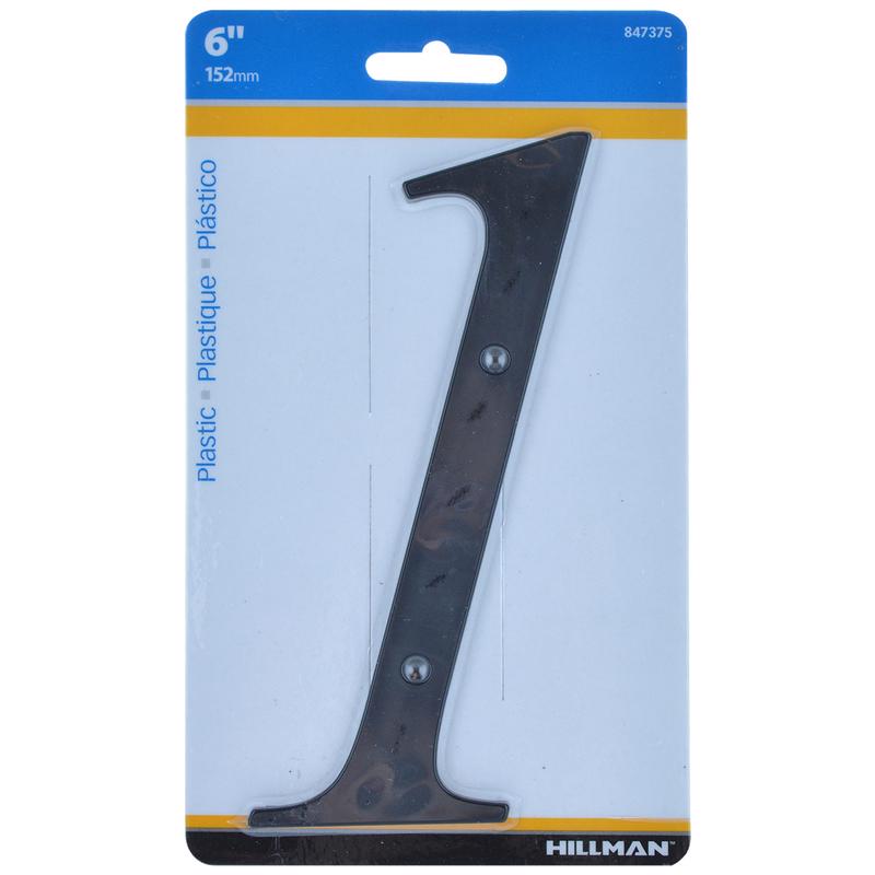 HILLMAN 6 in. Black Plastic Nail-On Number 1