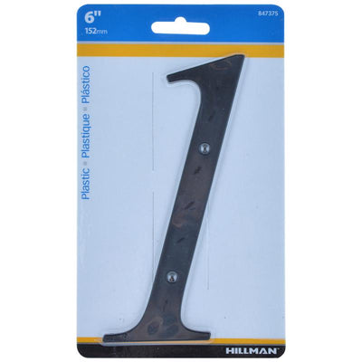 HILLMAN 6 in. Black Plastic Nail-On Number 1