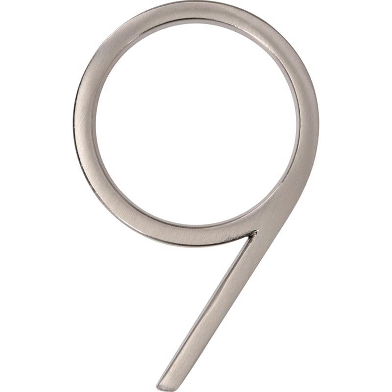 HILLMAN Distinctions 5 in. Silver Metal Screw-On Number 9