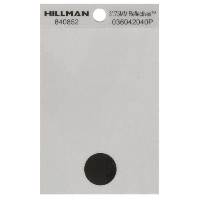 HILLMAN 3 in. Reflective Black Vinyl Self-Adhesive Special Character Period