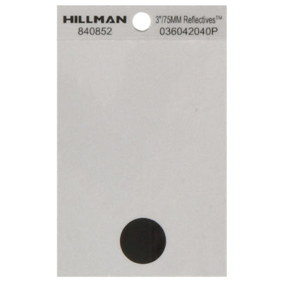 HILLMAN 3 in. Reflective Black Vinyl Self-Adhesive Special Character Period