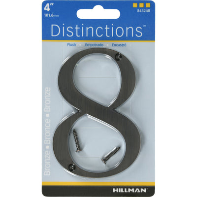 HILLMAN Distinctions 4 in. Bronze Zinc Die-Cast Screw-On Number 8