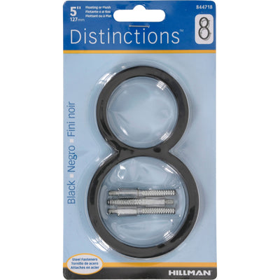 HILLMAN Distinctions 5 in. Black Steel Screw-On Number 8