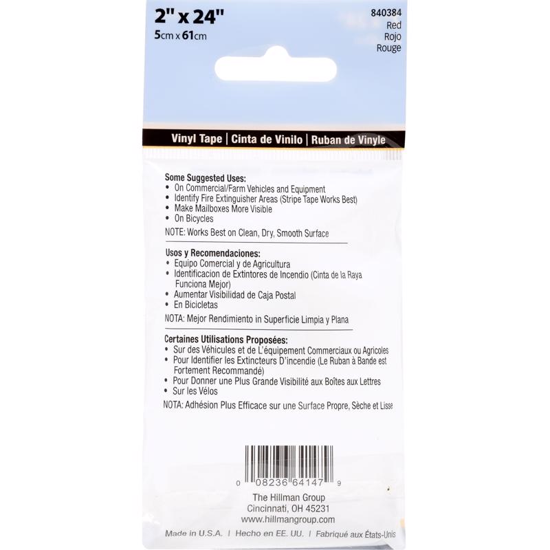 HILLMAN 2 in. W X 24 in. L Red Reflective Safety Tape