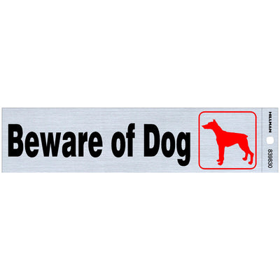 HILLMAN English Silver Beware Decal 2 in. H X 8 in. W