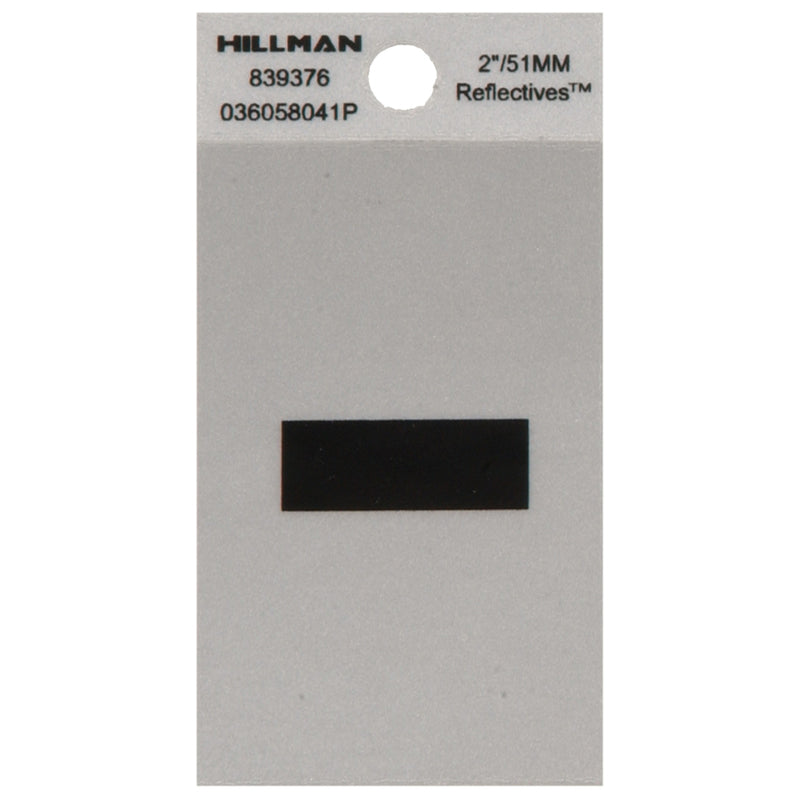 HILLMAN 2 in. Reflective Black Vinyl Self-Adhesive Special Character Hyphen