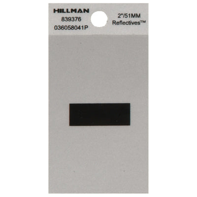 HILLMAN 2 in. Reflective Black Vinyl Self-Adhesive Special Character Hyphen