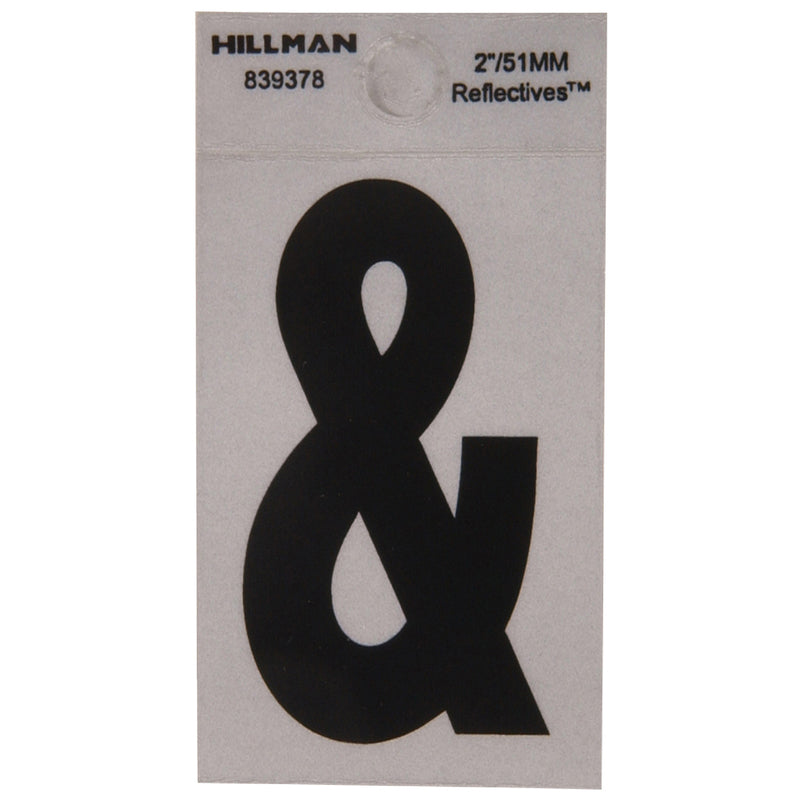 HILLMAN 2 in. Reflective Black Vinyl Self-Adhesive Special Character Ampersand