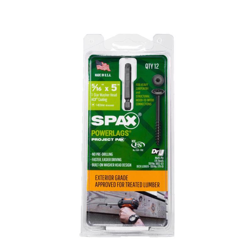 SPAX PowerLag 5/16 in. in. X 5 in. L T-30 Washer Head Serrated Structural Screws