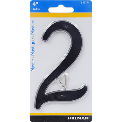 HILLMAN 4 in. Black Plastic Nail-On Number 2