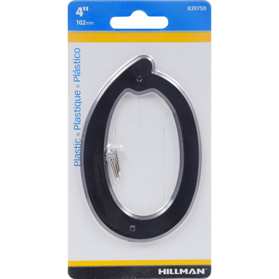 HILLMAN 4 in. Black Plastic Nail-On Number 0