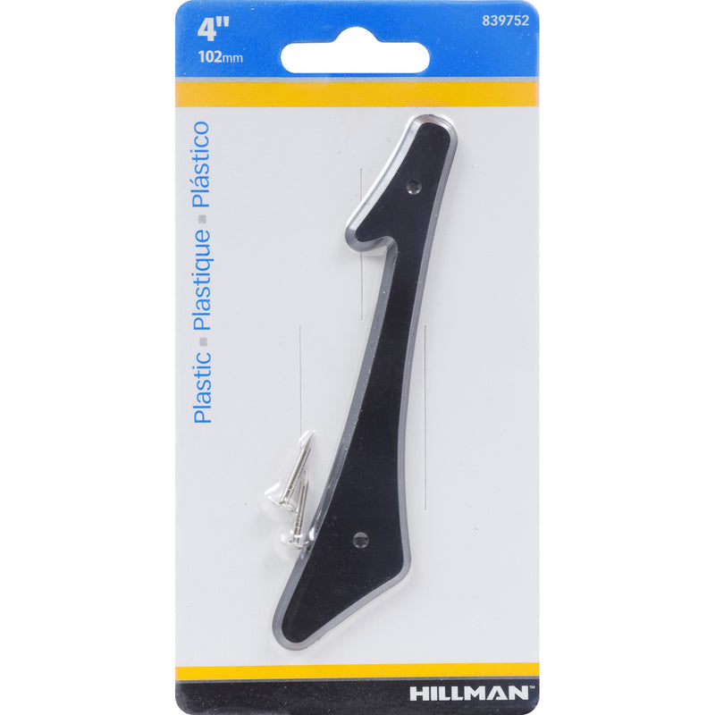 HILLMAN 4 in. Black Plastic Nail-On Number 1