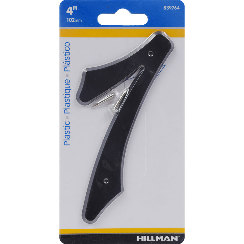 HILLMAN 4 in. Black Plastic Nail-On Number 7