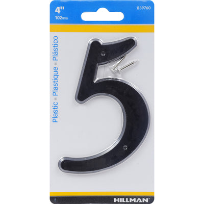 HILLMAN 4 in. Black Plastic Nail-On Number 5
