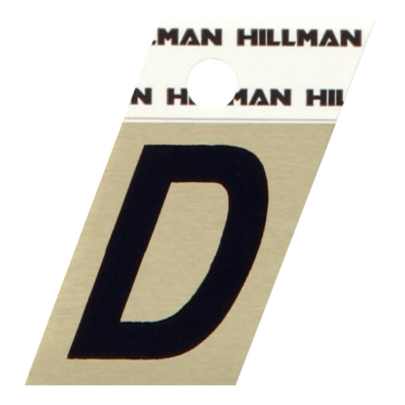 HILLMAN 1.5 in. Black Aluminum Self-Adhesive Letter D