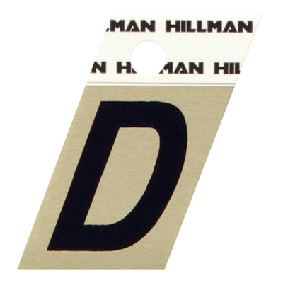 HILLMAN 1.5 in. Black Aluminum Self-Adhesive Letter D