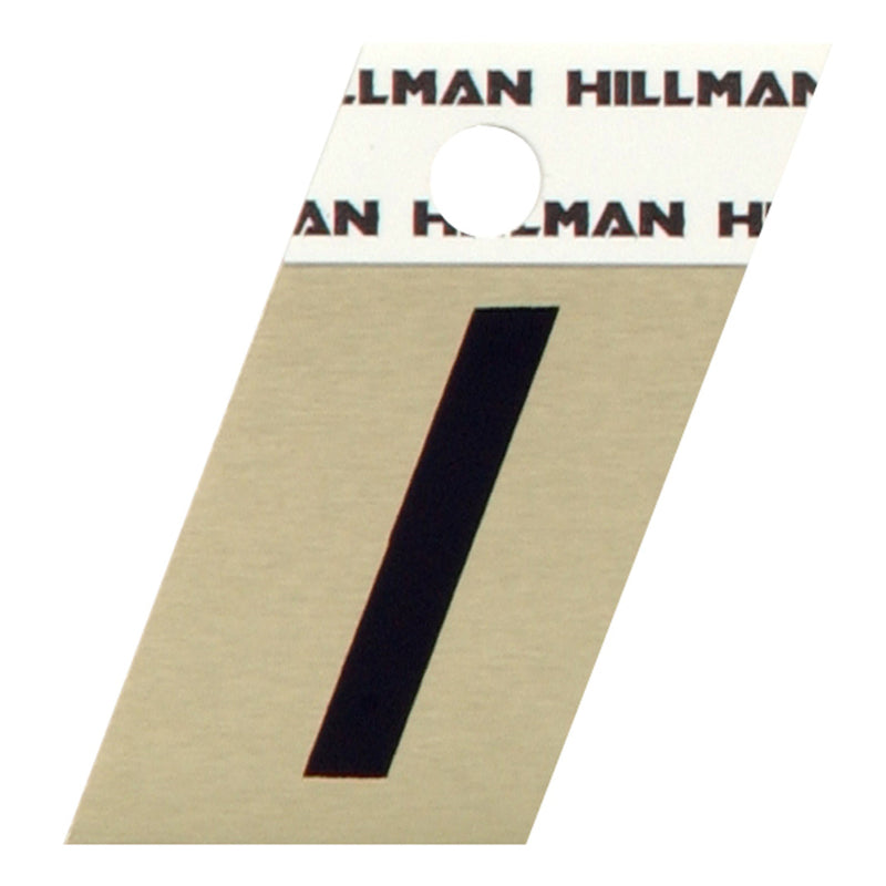 HILLMAN 1.5 in. Black Aluminum Self-Adhesive Letter I