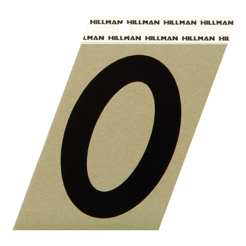 HILLMAN 3 in. Reflective Black Vinyl Self-Adhesive Number 0