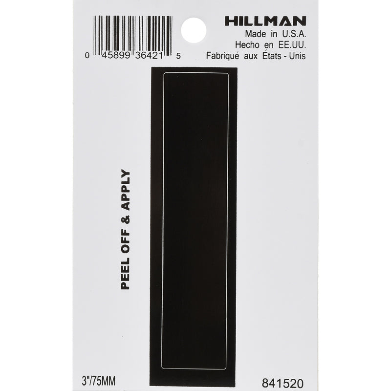 HILLMAN 3 in. Black Vinyl Self-Adhesive Letter I