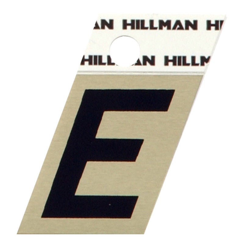 HILLMAN 1.5 in. Black Aluminum Self-Adhesive Letter E
