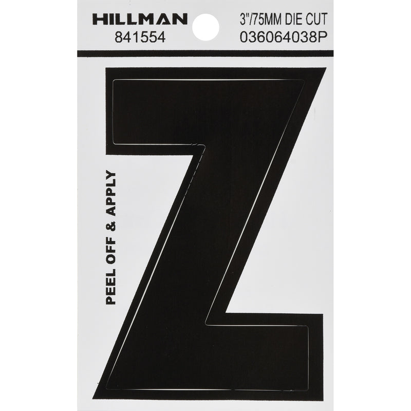 HILLMAN 3 in. Black Vinyl Self-Adhesive Letter Z