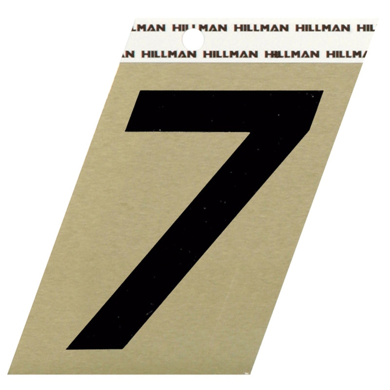 HILLMAN 3 in. Reflective Black Vinyl Self-Adhesive Number 7